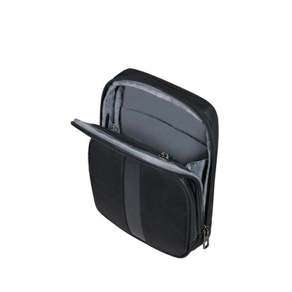 Introducing the Samsonite SackSquare Crossbody Small, a stylish black laptop bag from Samsonite featuring a convenient front pocket and a padded interior. Ideal for daily use, it offers hands-free mobility with ease.