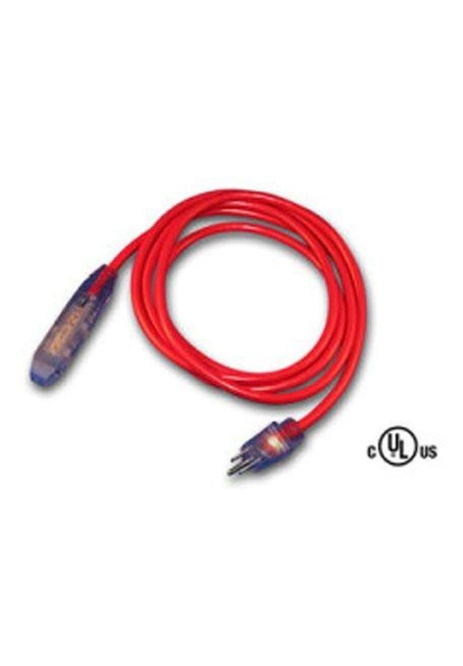 Image showing cord molded in red with transparent plastic plug-ins.