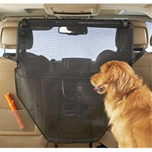 Product Image – Image showing product installed inside a vehicle with a golden retriever dog sitting to the right.