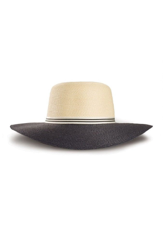 Image showing front of hat in beige colour with dark brown brow.