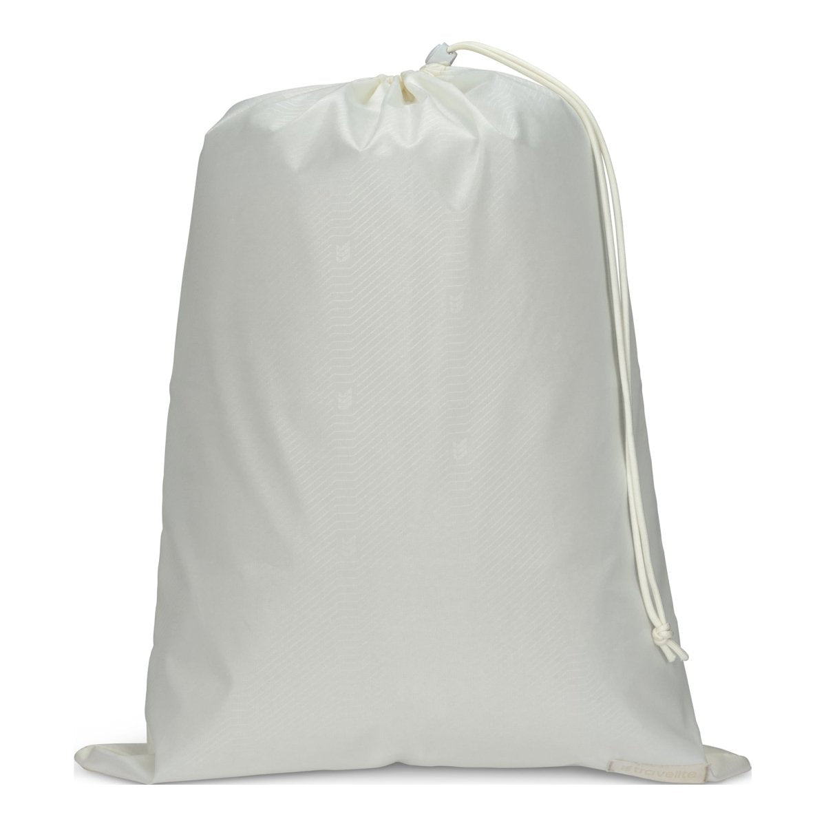 Tofu drawstring laundry bag, staged