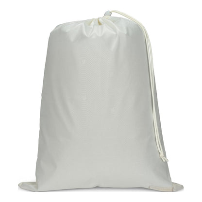 Tofu drawstring laundry bag, staged