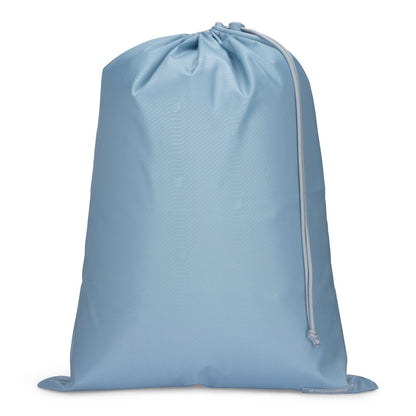 Niagara Mist light blue drawstring laundry bag, staged