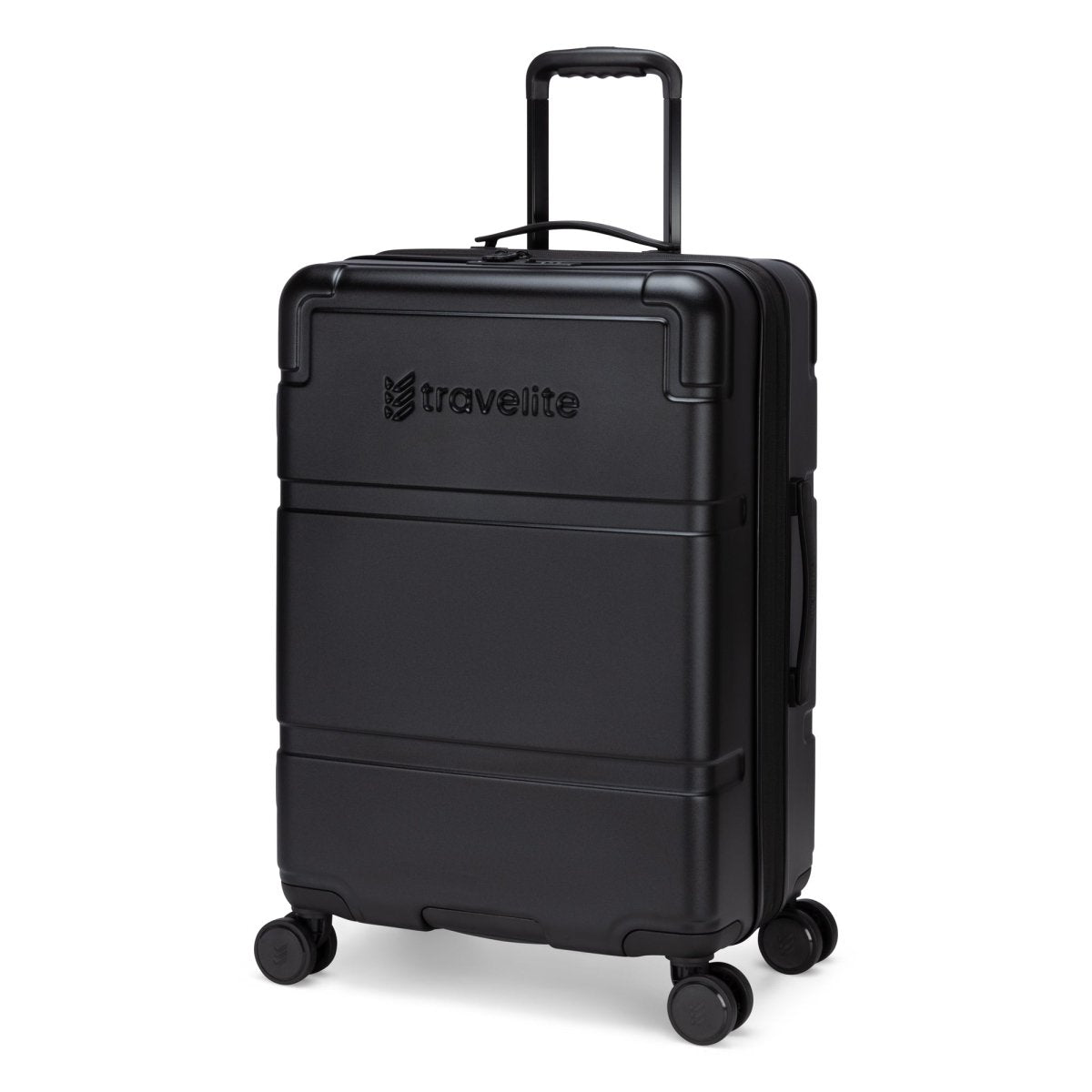 The Travelite Itinerary Hardside Spinner offers a telescopic handle and 8 spinner wheels for smooth travel.
