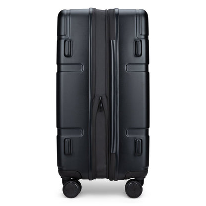 The Travelite Itinerary Medium Expandable has a black hard-shell with 8 lightweight 360-degree spinner wheels.