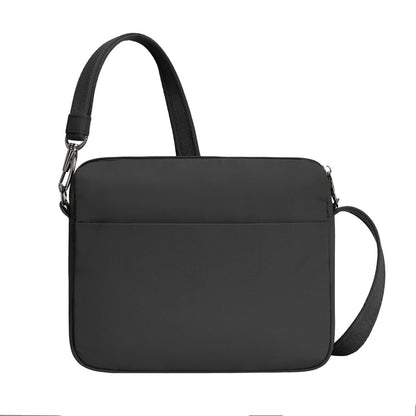 The Travelon Roam Anti-theft Crossbody offers a sleek, minimalist design and adjustable strap in lightweight black nylon.