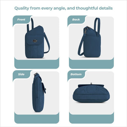 Travelon Runways Anti-Theft Slim Asymmetric Crossbody