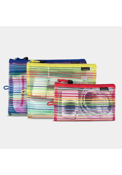 Travelon Set of 3 Mesh Pouches - Rainbow