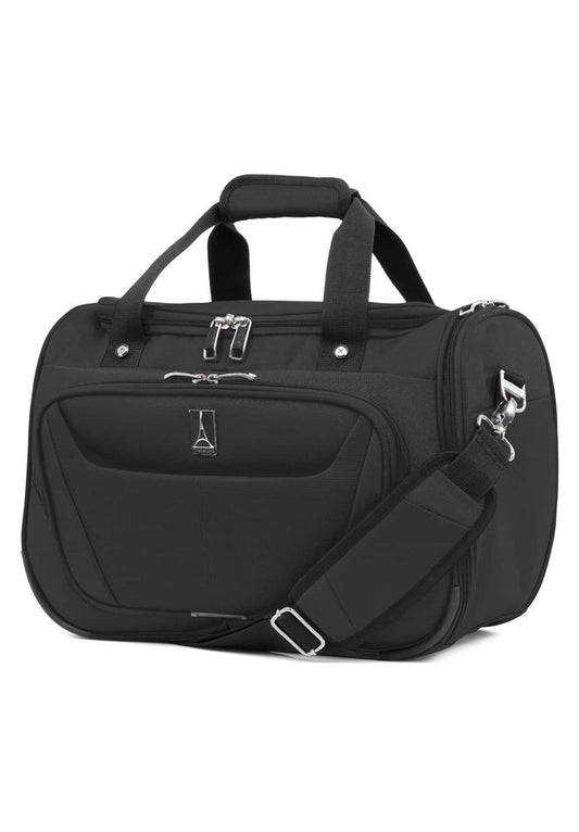 Product Image – The Travelpro® Maxlite® 5 Soft Tote is a compact travel bag in black that features multiple zippered compartments, dual handles, and an adjustable shoulder strap, making it perfect as an under-seat carry-on.