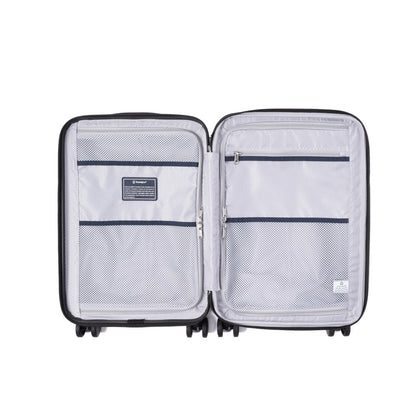 Travelpro® Maxlite® Air V2 Compact Carry-on Hardside Spinner open to show mesh compartments, light gray interior.