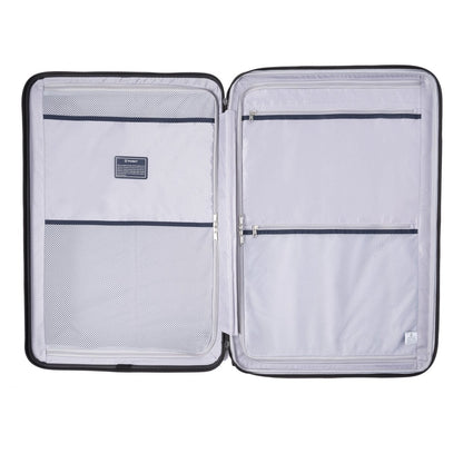 Travelpro® Maxlite® Air V2 Large Spinner open, showing light grey interior, mesh pockets & zip compartments.