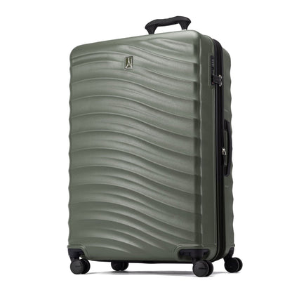 Travelpro Maxlite Air V2 large check-in hardside spinner, olive green, with four wheels and telescopic handle.
