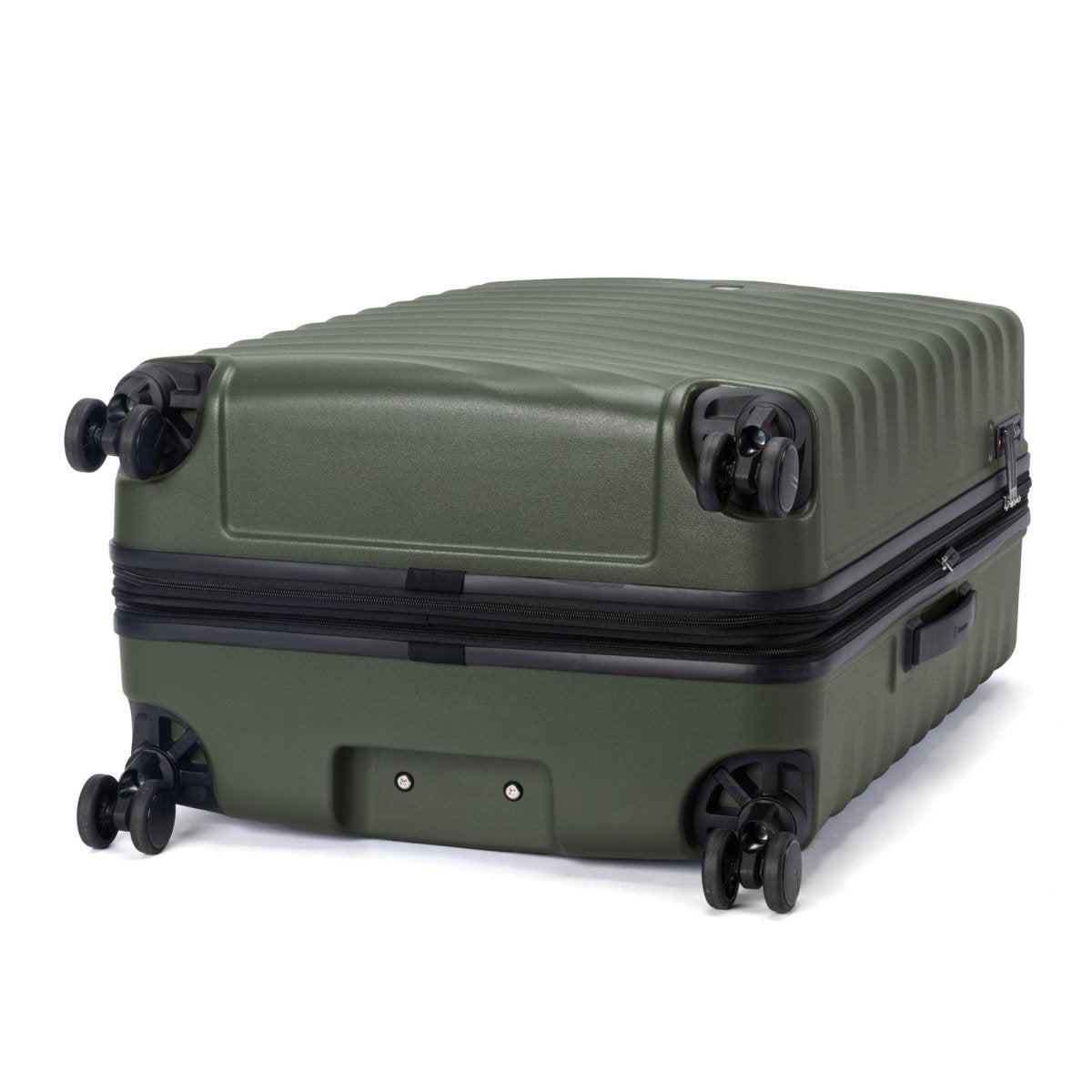The Travelpro® Maxlite® Air V2 Large Hardside Spinner lies flat on its back against a white background.