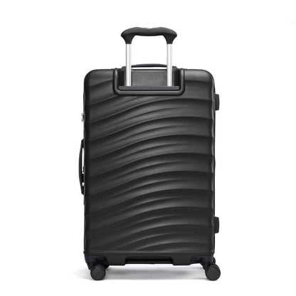 Travelpro® Maxlite® Air V2 Medium, black polycarbonate spinner with wavy texture and telescopic handle.