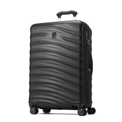 Travelpro Maxlite Air V2 Medium Hardside Spinner: lightweight, wavy design, 4 wheels, telescopic handle.