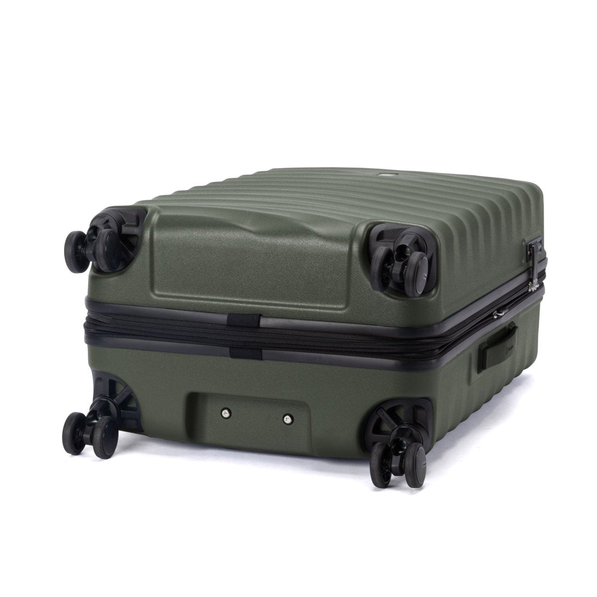 Travelpro® Maxlite® Air V2 olive green hardside spinner, medium check-in, 4 black swivel wheels, black zipper.
