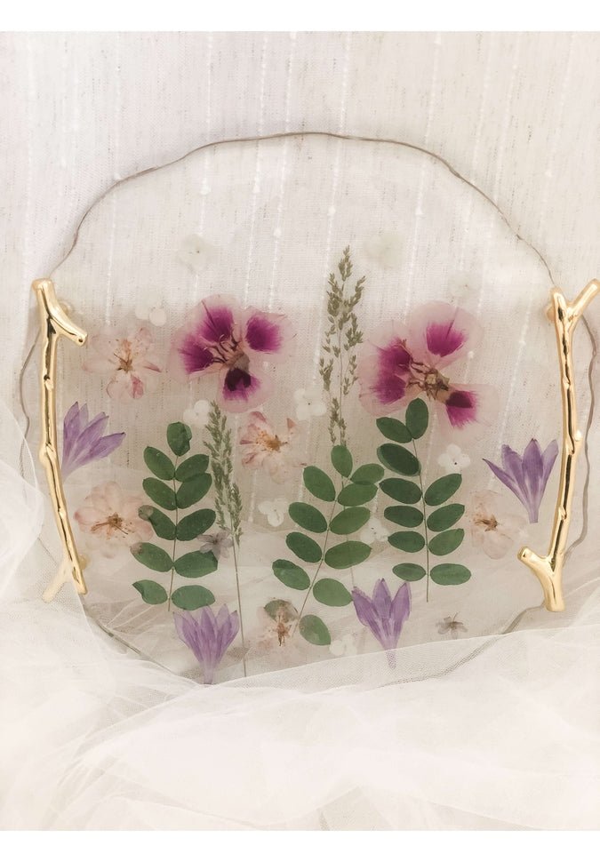 Wilde Fleur Co. Flower Resin Tray with Handles