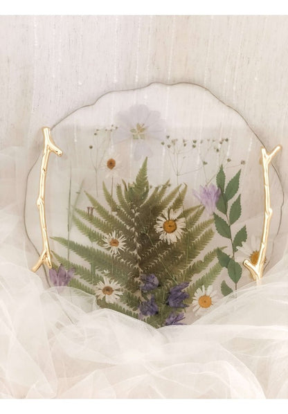 Wilde Fleur Co. Flower Resin Tray with Handles