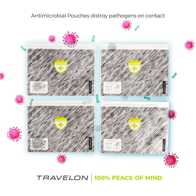 Travelon Set of 4 Antimicrobial Clean Pouches