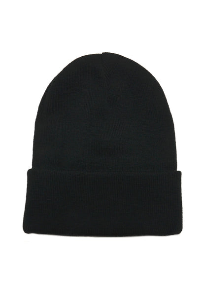 Crown Cap Black Rib - Knit Acrylic Toque