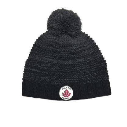 Crown Cap Canada Beanie with PomHatsBlack