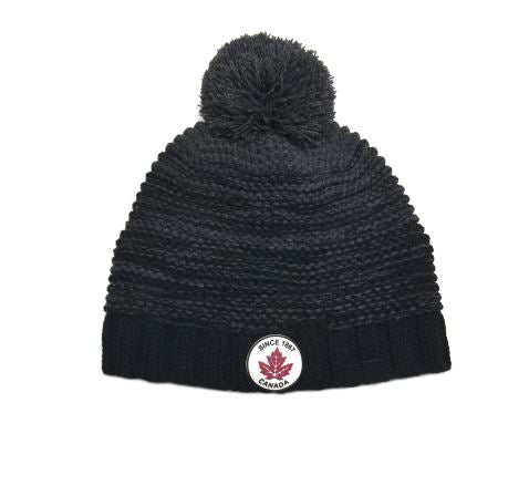 Crown Cap Canada Beanie with PomHatsBlack