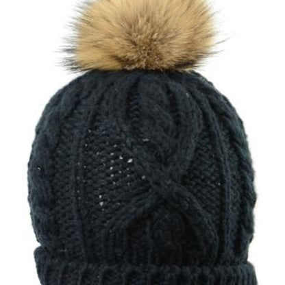 Crown Cap Handknit Cable Toque - CharcoalHats