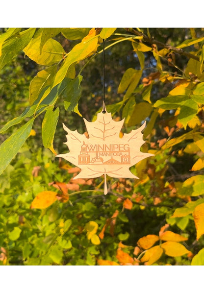 Fresh Emblem Rescentable Wood Car Air Freshener - Emblem Only (Unscented)Vehicle Air FreshenersMaple Leaf Winnipeg Skyline