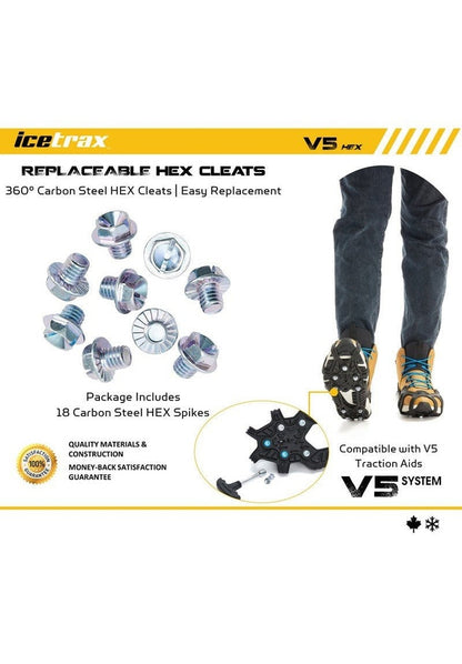 Icetrax Hex Replacement Spikes for V5 Ice CleatsIceTrax