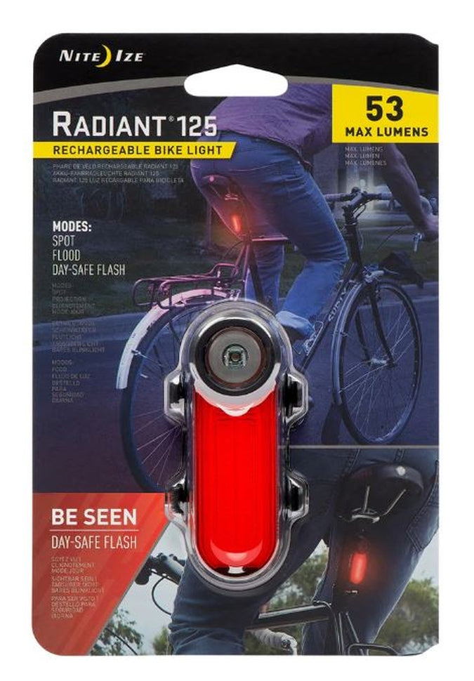 Nite Ize Radiant 125 Rechargeable Bike Light Red TailightBicycle Accessories