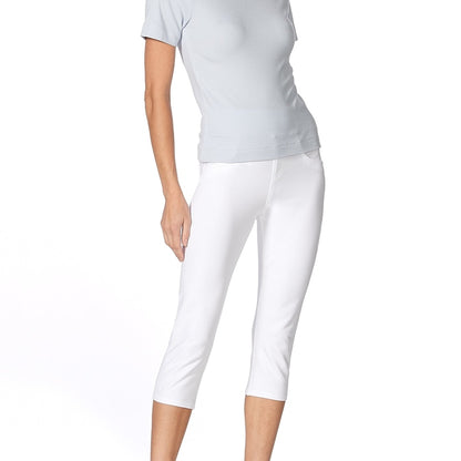 HUE Game Changing Hi - Rise Capri LeggingLeggingsWhiteSmall