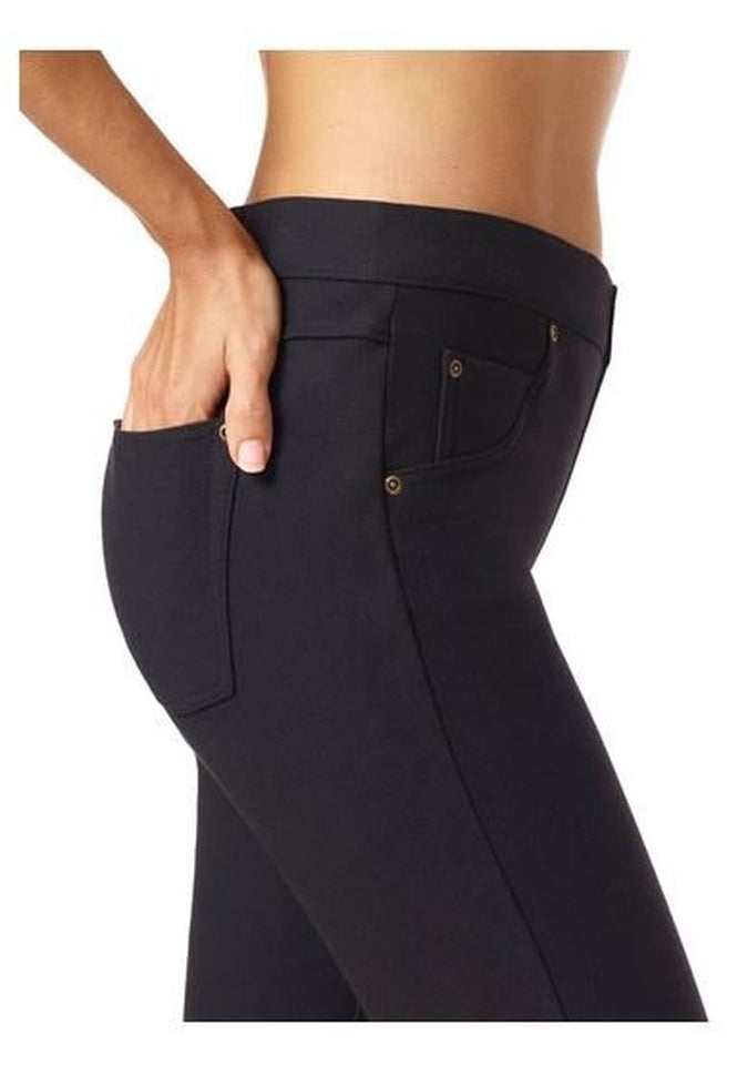 HUE Ultra Soft Fleece Lined Denim LeggingsPantsBlackMedium