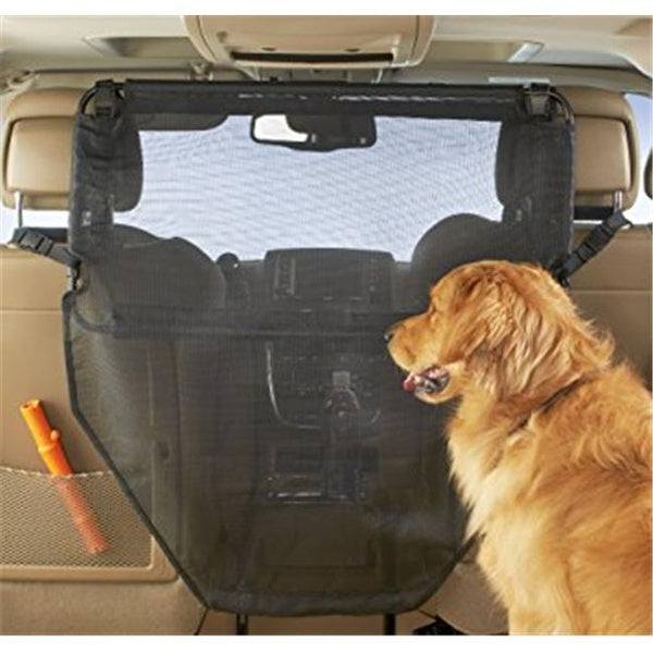 Image showing product installed inside a vehicle with a golden retriever dog sitting to the right.