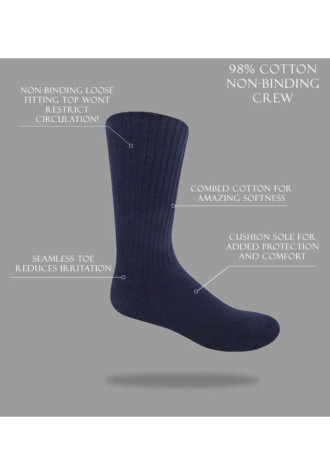 J.B. Field's - 98% Cotton Cushion Diabetic SocksSocksBlackMedium