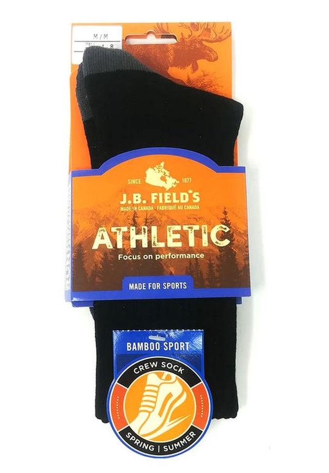 J.B. Field's - Athletic "Bamboo Sport Crew" SockSocksWhiteMedium