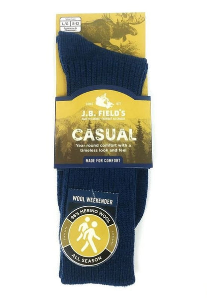 J.B. Field's - Casual "Wool Weekender" 96% Merino Wool SockSocksCharcoalMedium