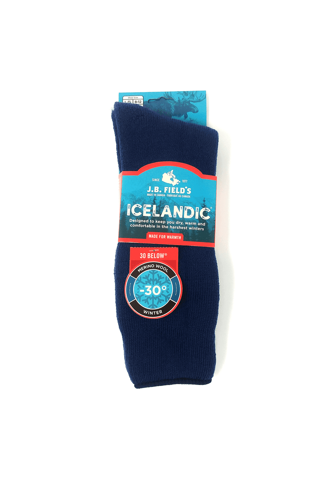 J.B. Field's - Icelandic "30 Below Classic" Merino Wool Thermal SockSocksNavyMedium