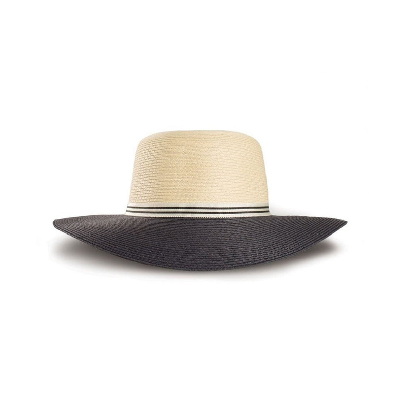 Image showing front of hat in beige colour with dark brown brow.
