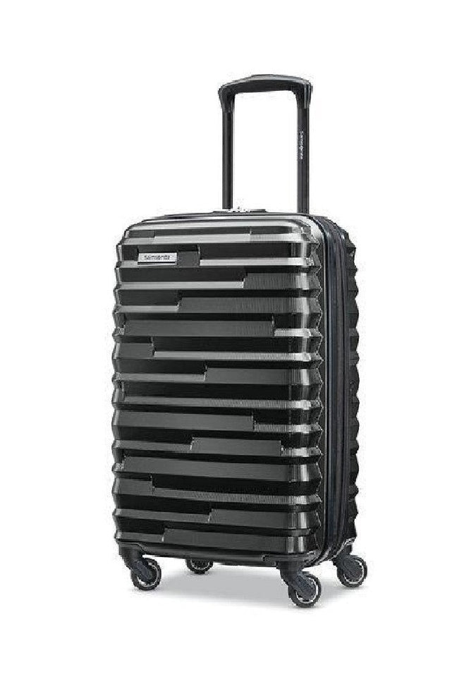 Image showing black luggage piece with black coloured carrying handle extended.